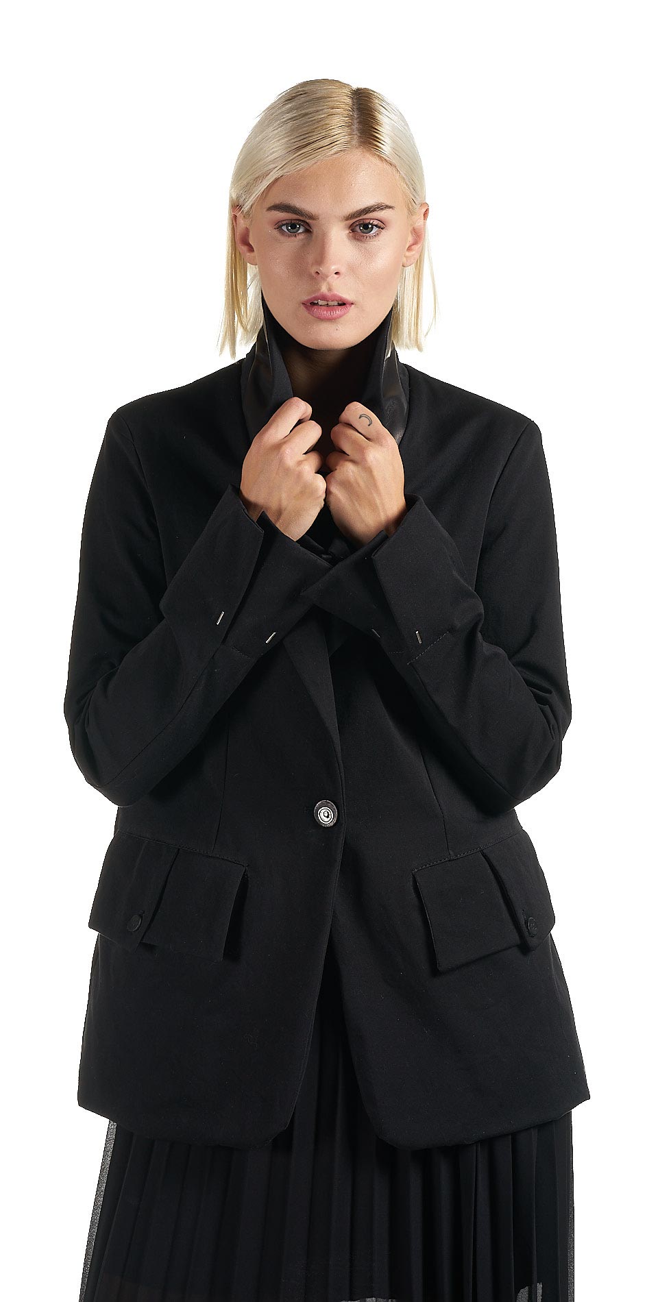 DANIELE BASTA LEATHER AND SILVER JACKET 